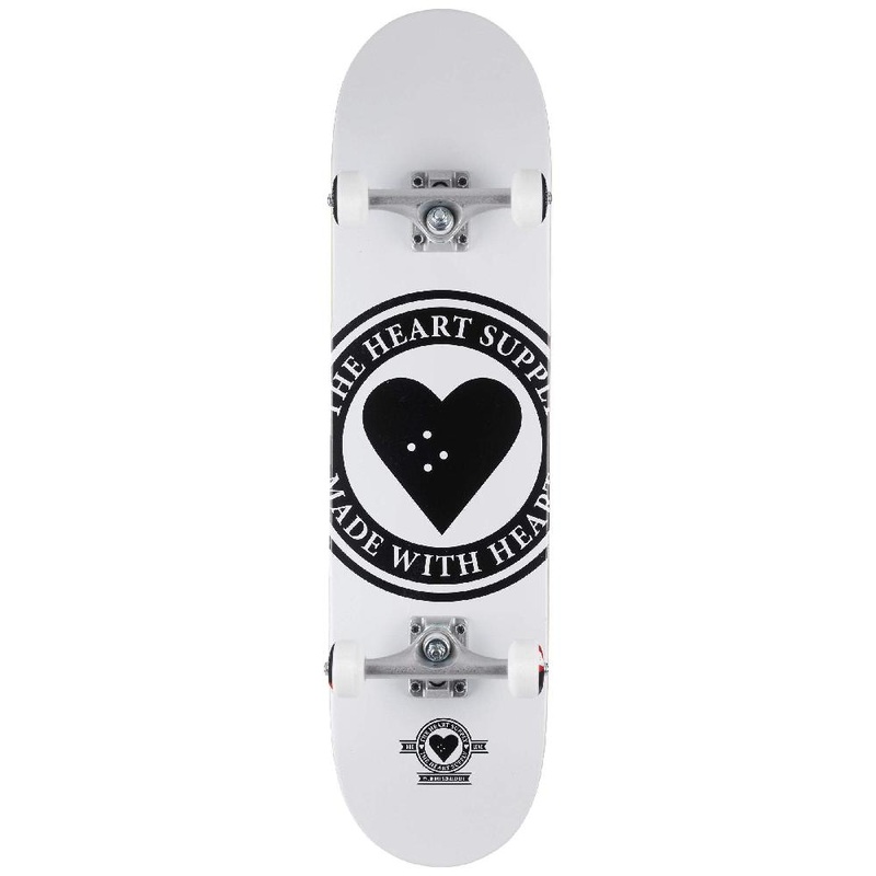 Heart Supply Badge Logo White 8.25″ Skateboard Complete