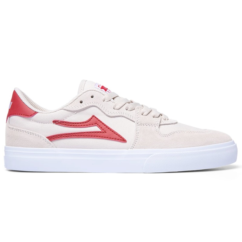 Lakai York Shoes White/ Red Suede 8