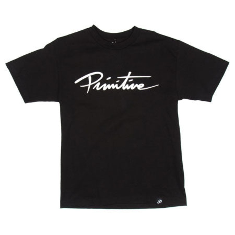 Primitive Skateboarding Nuevo Script T Shirt Black Large