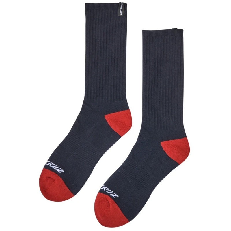Santa Cruz Decoder Mens Crew Socks Navy/Red OS Navy