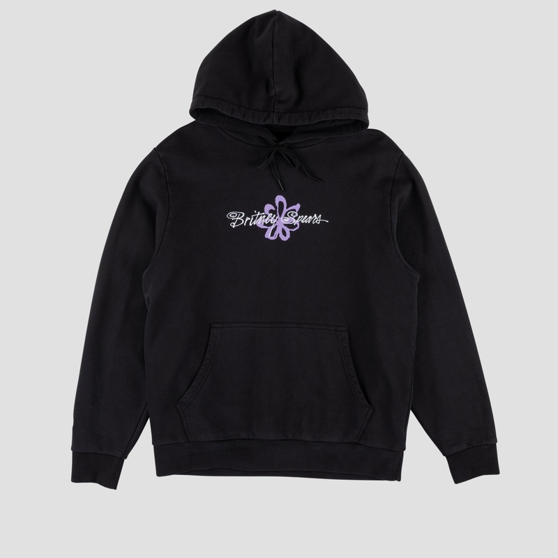 Welcome X Britney Flower Pigment-Dyed Hood Black Small