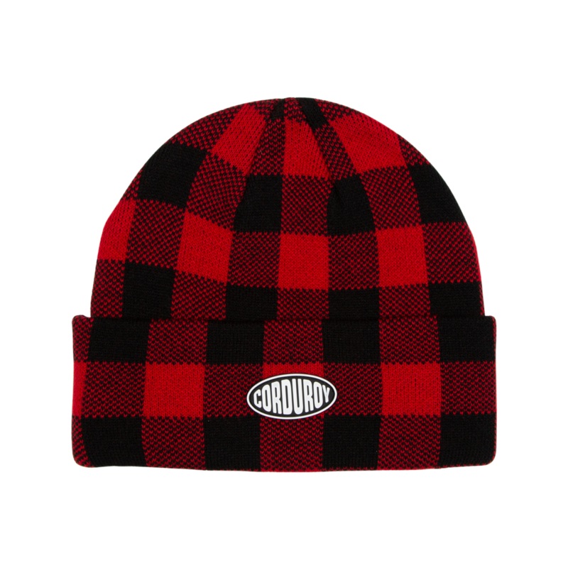 Corduroy Fuzz Beanie – Red Red