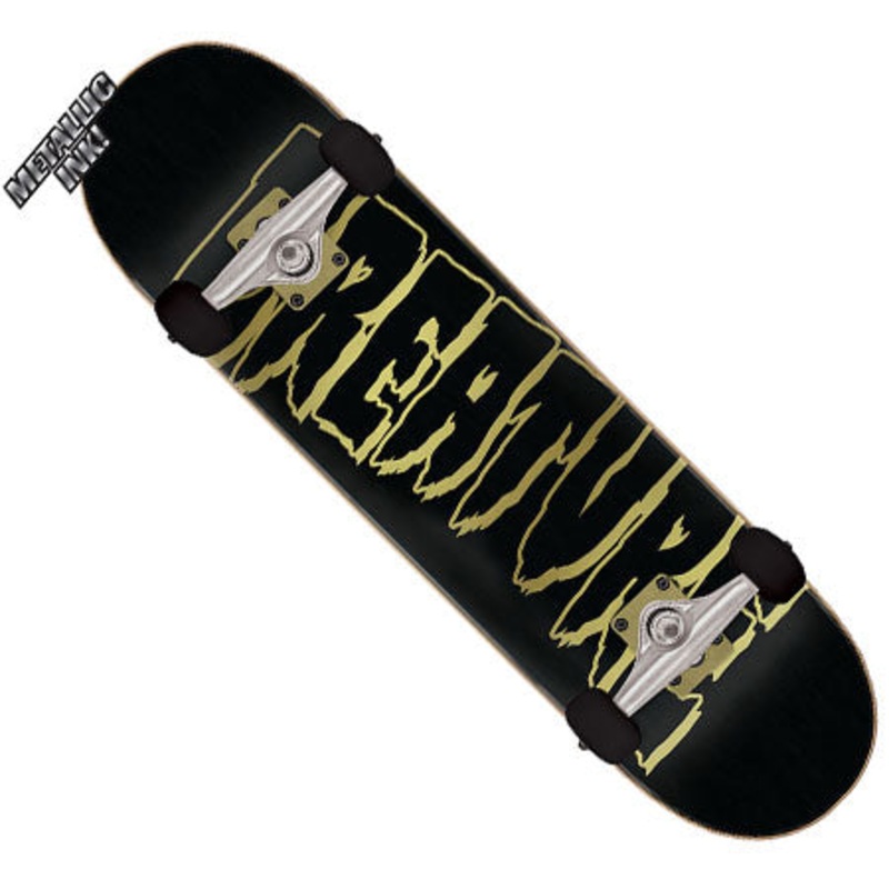 Creature Skateboards Logo Outline Complete Skateboard Black/ Gold 8.25 X 31.5 WB:14