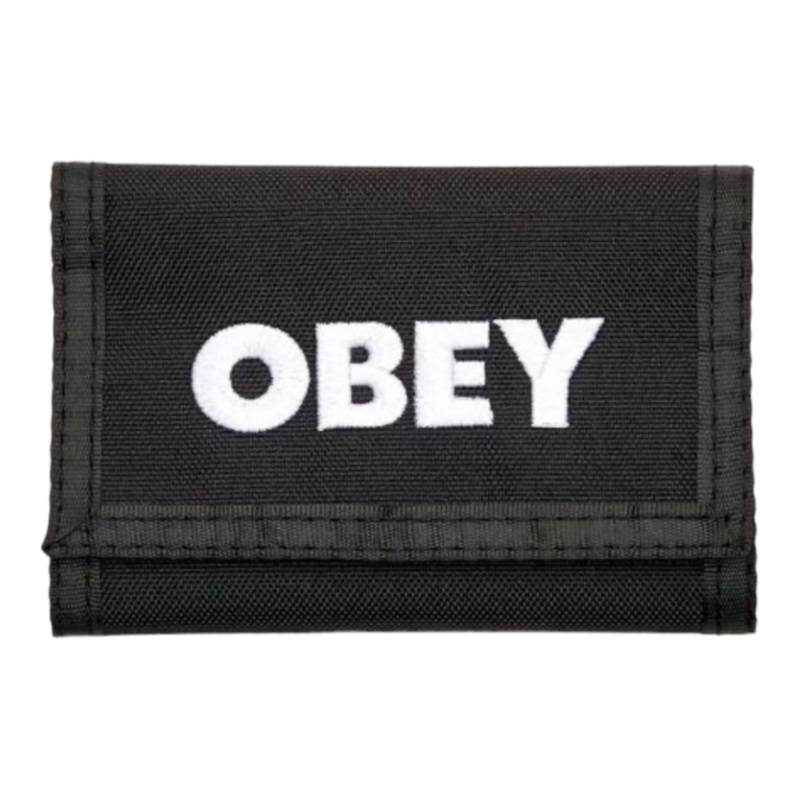 Obey Obey Bold Logo Trifold Black Wallet OS