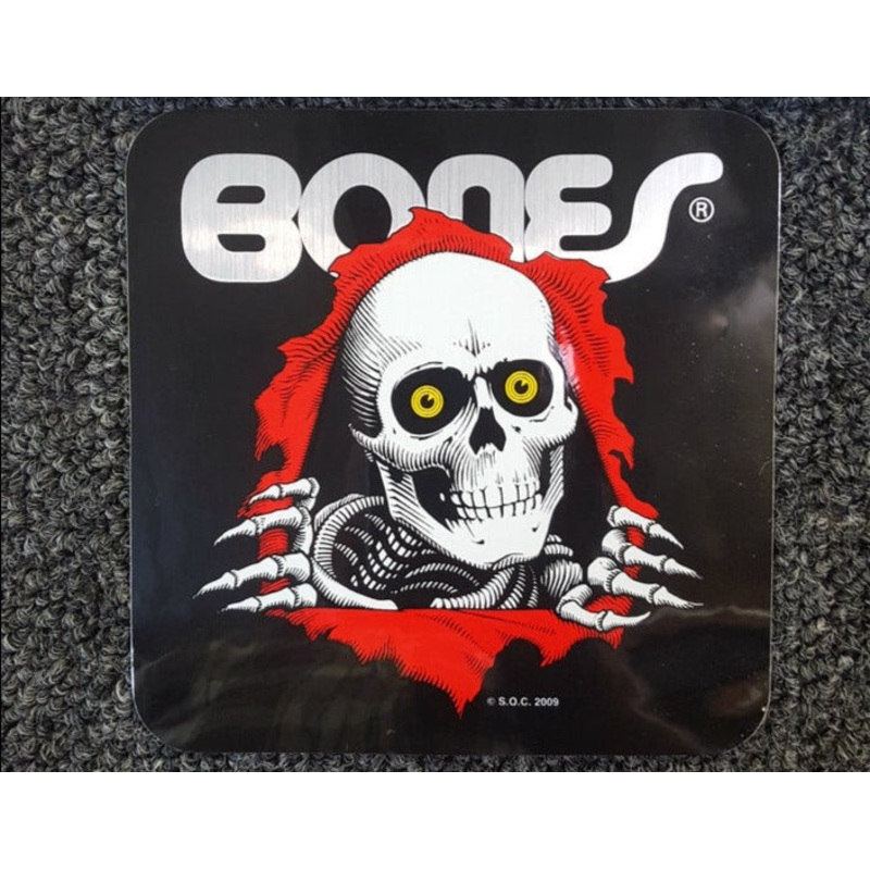 Powell Peralta Bones Ripper sticker – BLACK 5″ SQ
