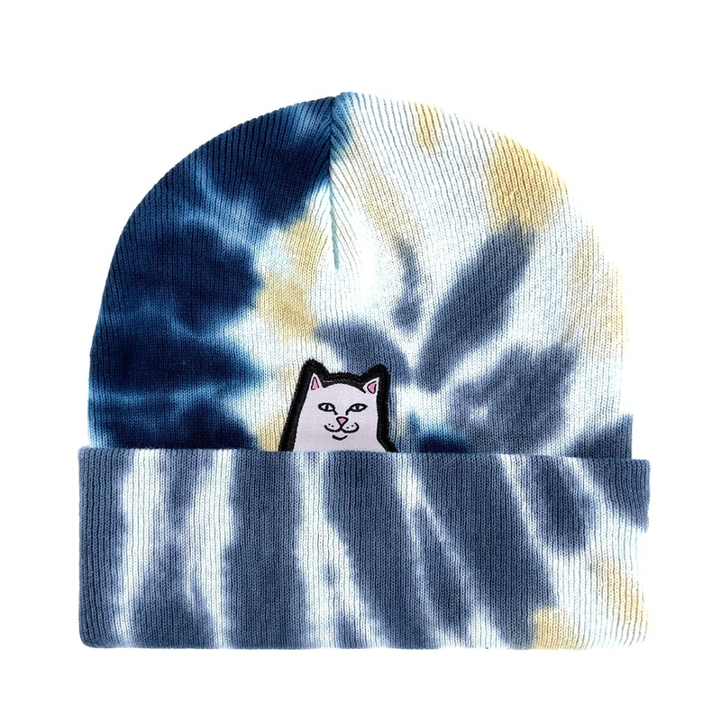RIPNDIP – Lord Nermal Spiral Tie Dye Beanie – Navy / Peach