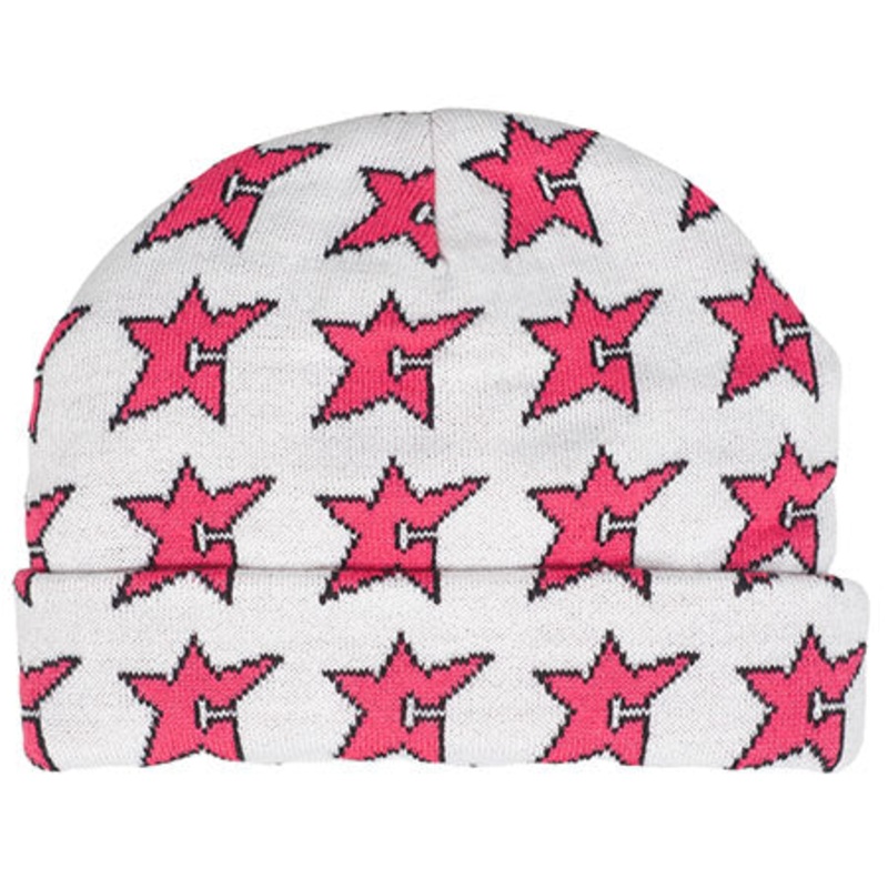Carpet Company C-Star Beanie White/ Pink One size fits all