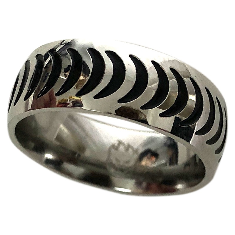 Spitfire Swirl Crescent Ring Stainless 9