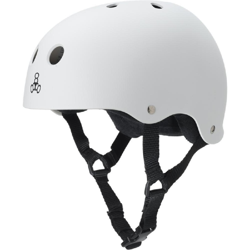 Triple 8 Sweatsaver White Rubber Skateboard Longboard Helmet XS