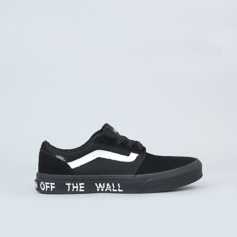 Vans Chapman Stripe Youth Shoes (Printed Fox) Black / True White UK2.5