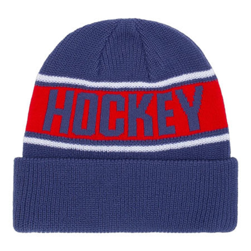 Hockey Stripe Beanie Blue One size fits all