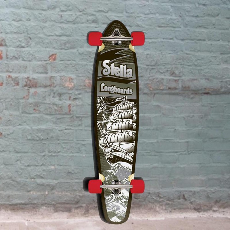 Longboard Kicktail Ghostship Skateboard 42″ Stella Complete