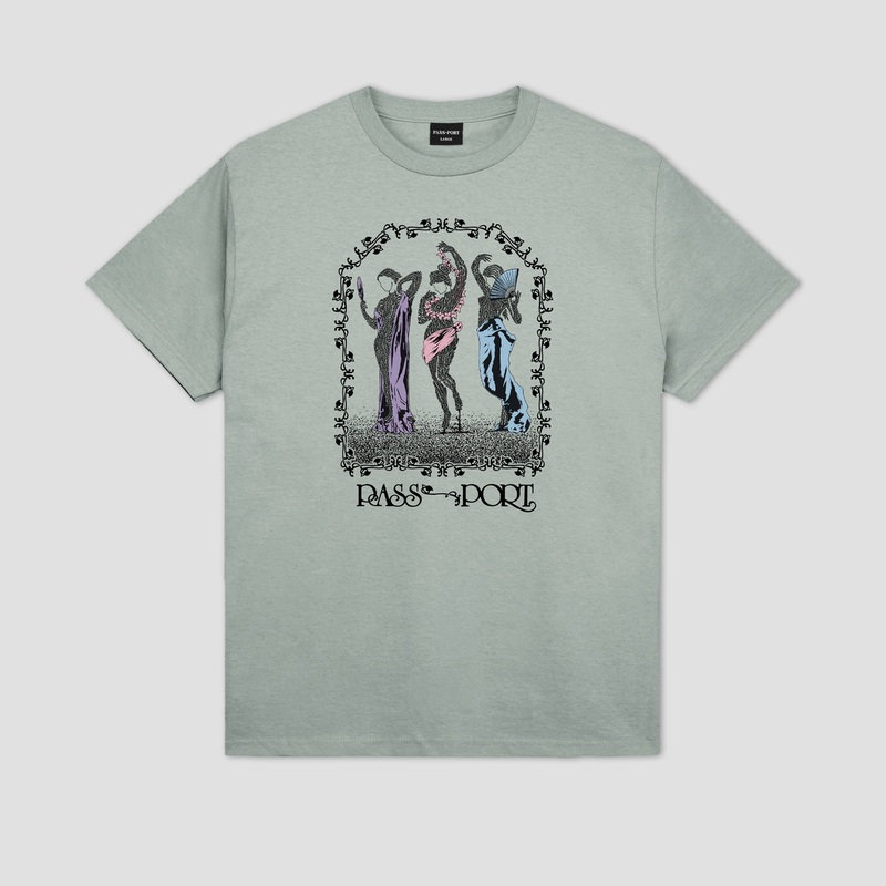 Passport Stem Sirens T-Shirt Stonewash Green Small