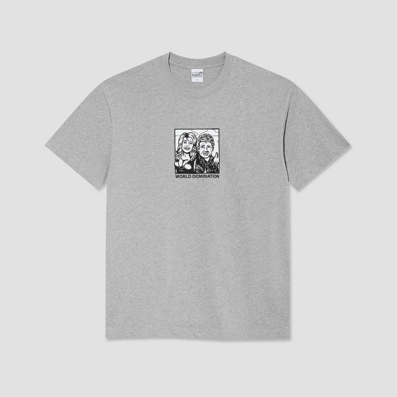 Polar World Domination T-Shirt Heather Grey Small