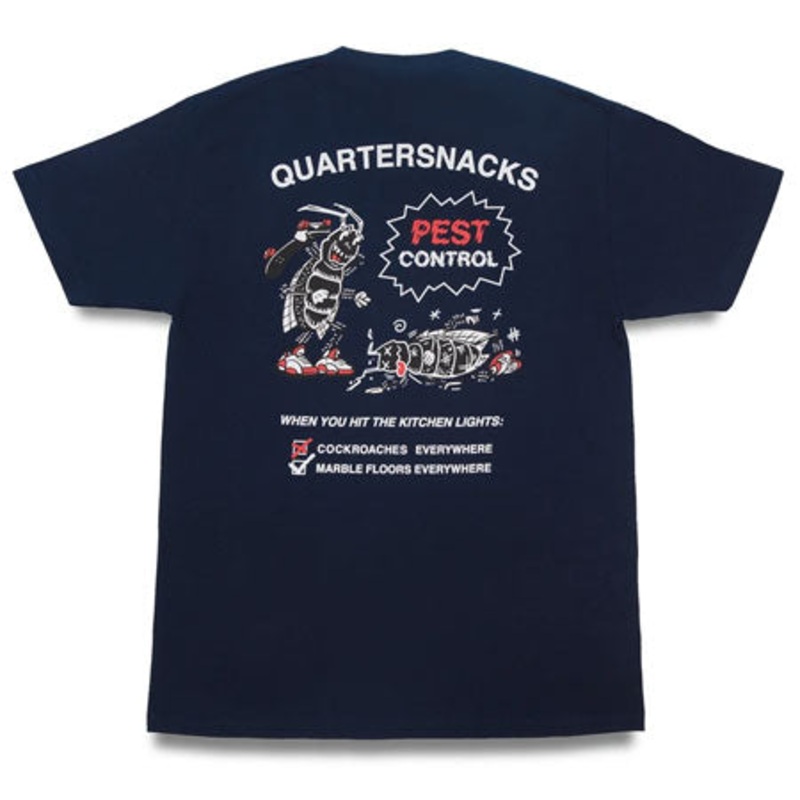 Quartersnacks Pest Control T Shirt Navy Medium