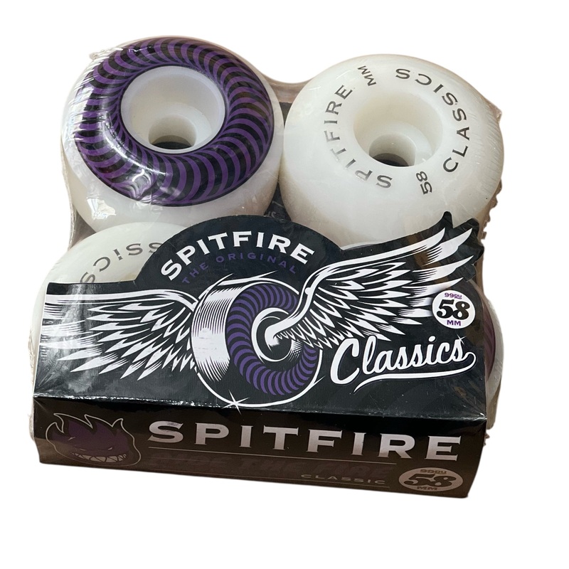 Spitfire Classics Skateboard Wheels 58mm 99a –  WHITE PURPLE