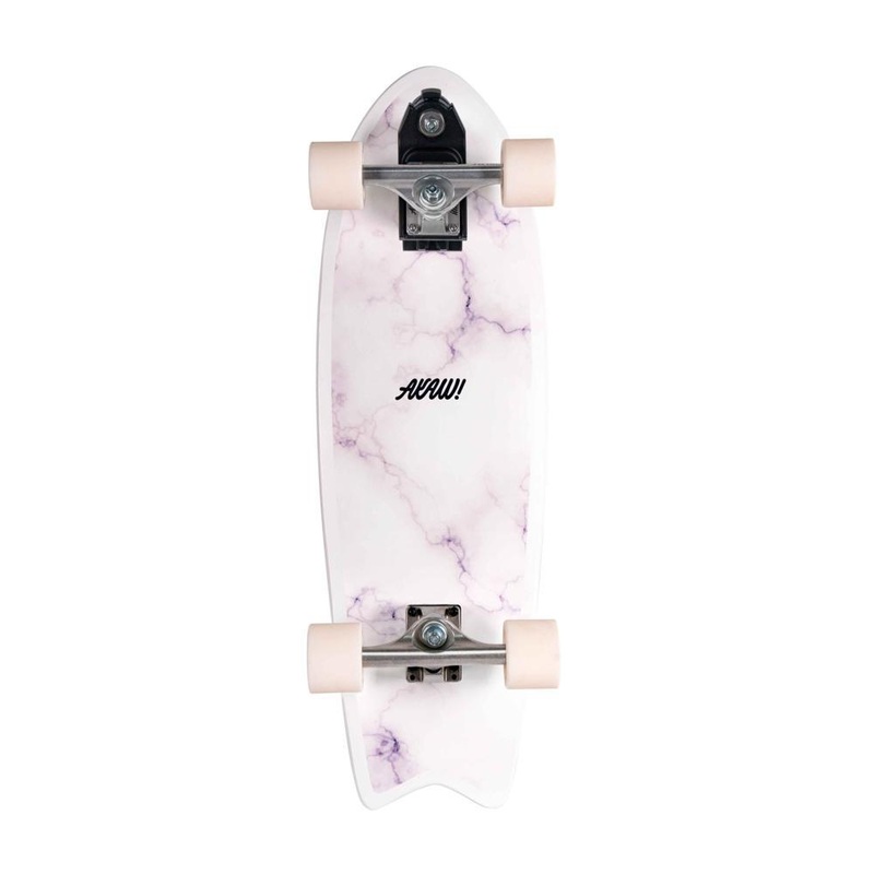 AKAW! Marble Wave White 30″ Surfskate Longboard