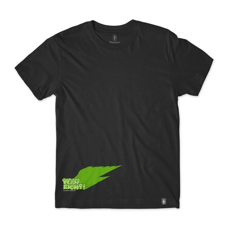 GIRL YEAH RIGHT SHADOW BLACK T-SHIRT S