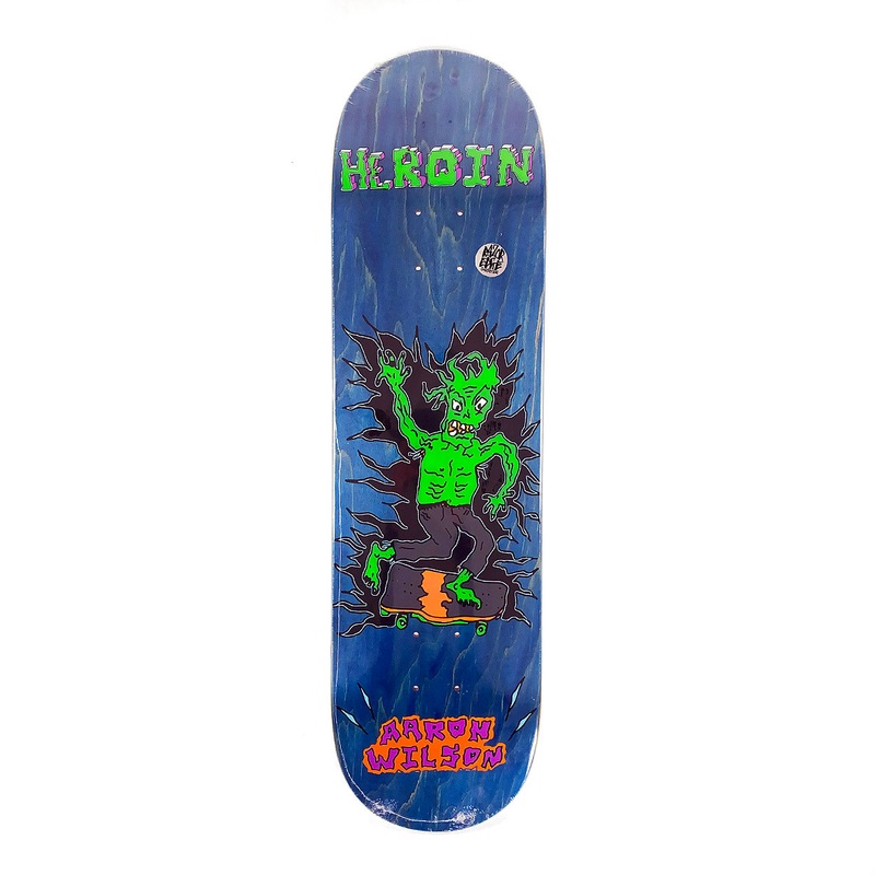 Heroin Skateboards – 8.5″ – Aaron Wilson Dead Toon Deck – Blue Stain