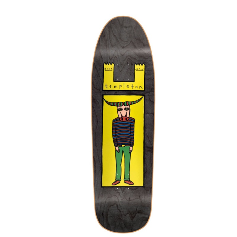 New Deal Templeton Bull Man Old School Reissue Deck Black 9.35 in 9.35 in