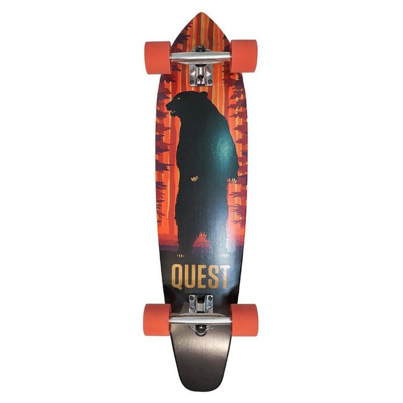 Quest Ursa Grizzly Bear 36″ Cruiser Kicktail Longboard Complete