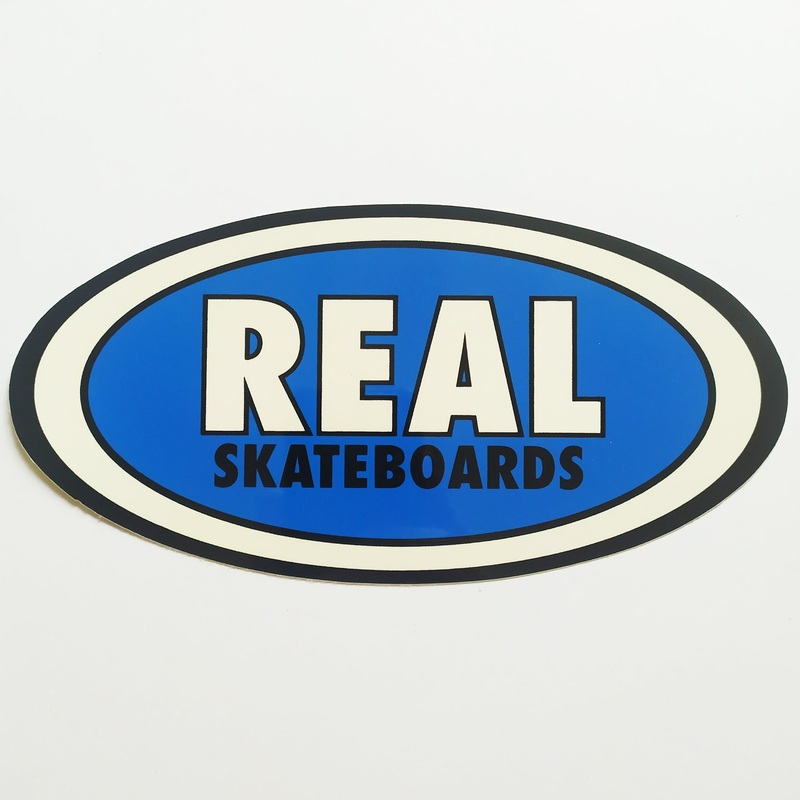 Real Skateboards Oval Sticker – blue small