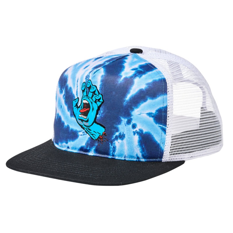 Santa Cruz Screaming Hand Front Mesh Trucker High Profile Men’s Hat – Spider Navy/White Blue