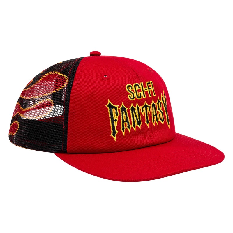 Sci Fi Fantasy Biker Logo Hat Red OS