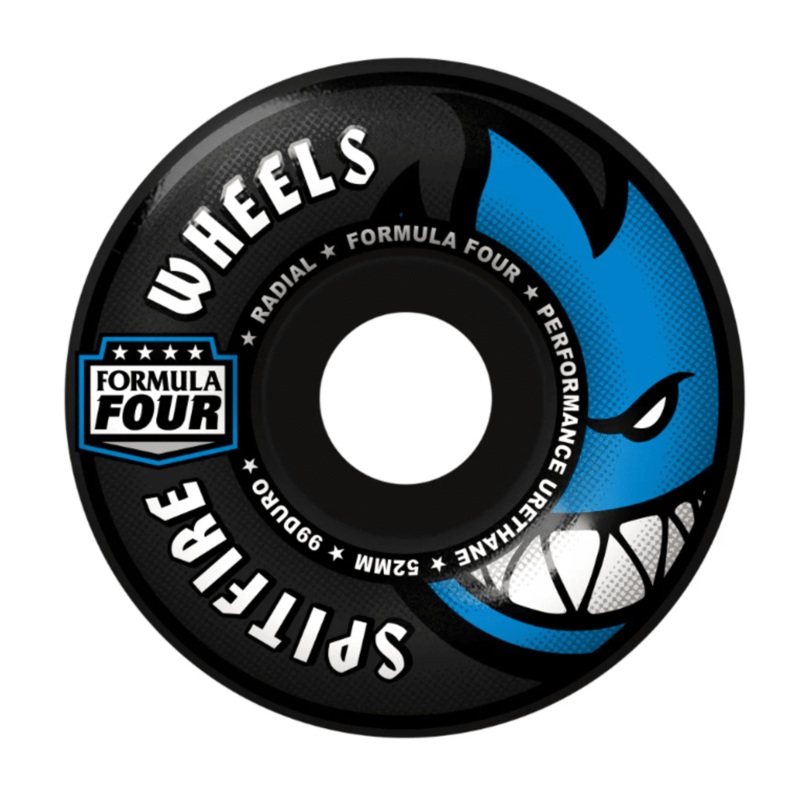 Spitfire 99a Formula Four Radials Skateboard Wheels 53mm Black 53mm
