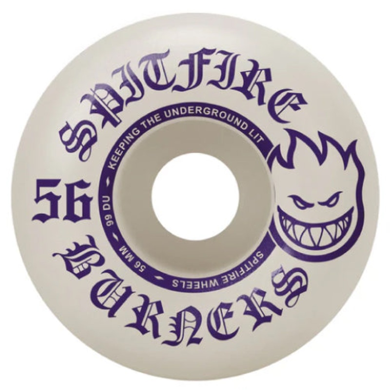 Spitfire Burners Wheels White/Purple 56MM 99D 56mm