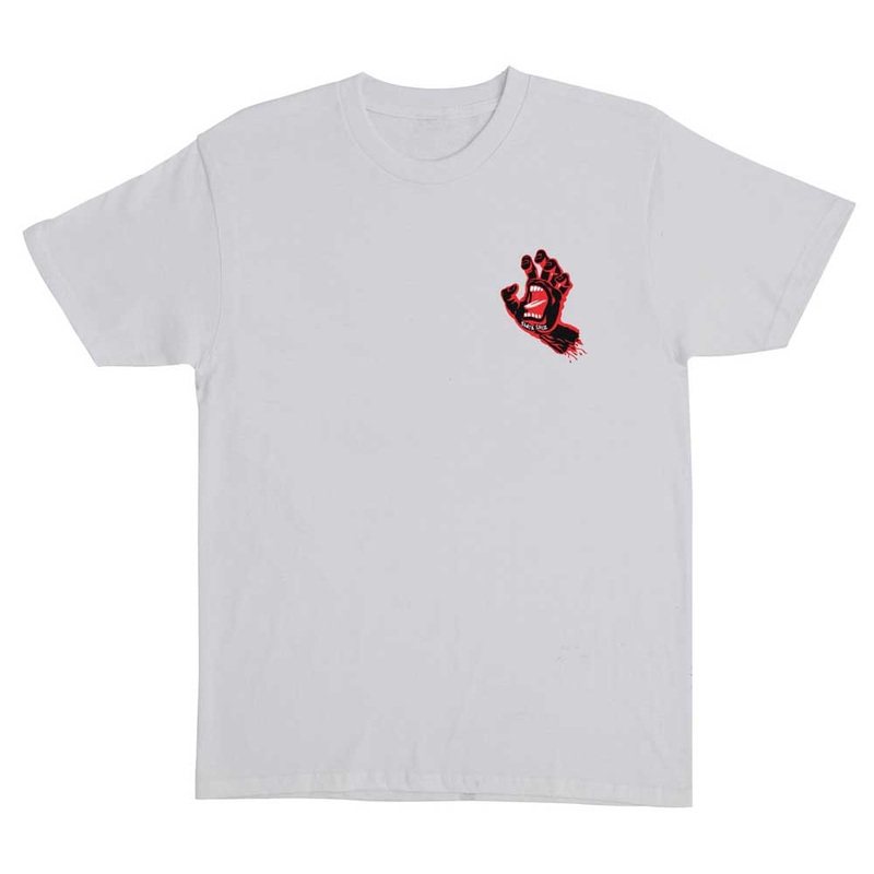 4414698 Screaming Hand Heavyweight Tee Ash Black Red Mens Santa Cruz SM