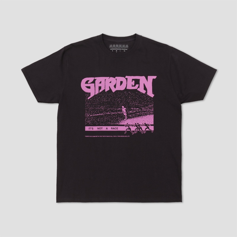 Garden Skateboards Not A Race T-Shirt Pink / Black Small