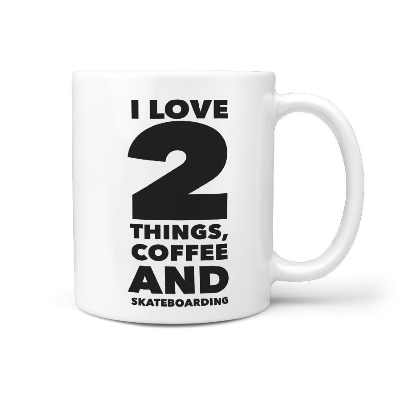 I Love 2 Things, Coffee and Skateboarding Coffee Mug