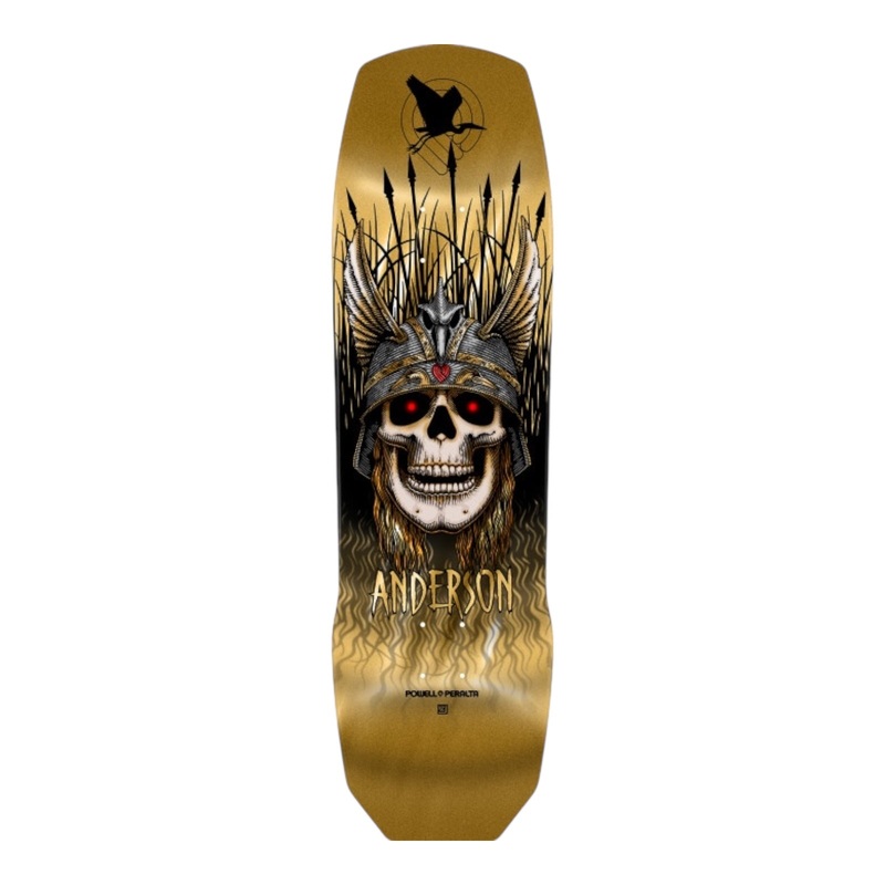 Powell Peralta Pro Andy Anderson Heron 7-Ply Maple Skateboard Deck Gold Foil9.13 9.13