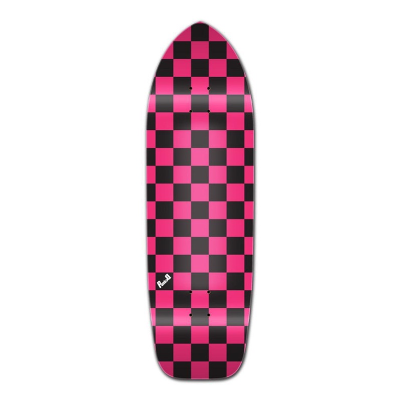 Punked Old School Longboard Deck – Checker Pink Deck