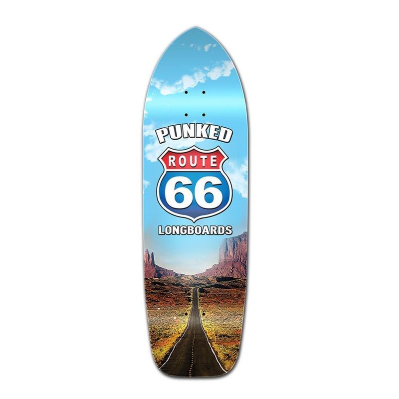 Punked Old School Longboard Deck -Route 66 Series – The Run Deck