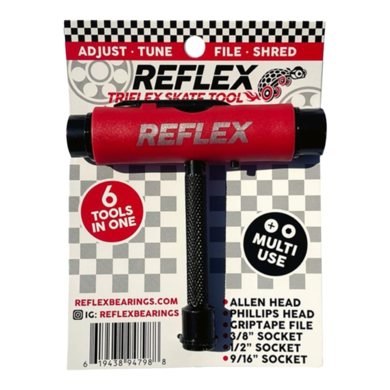 Reflex Skate Bearings Triflex Red Multi-Purpose Skate Tool OS