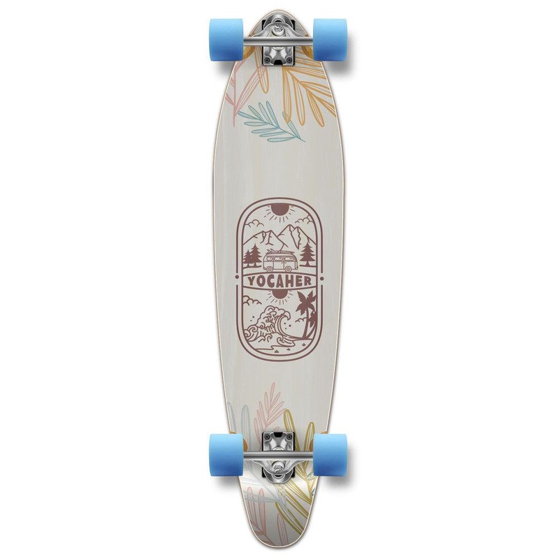 Yocaher Adventure Colored 40″ Kicktail Longboard Complete