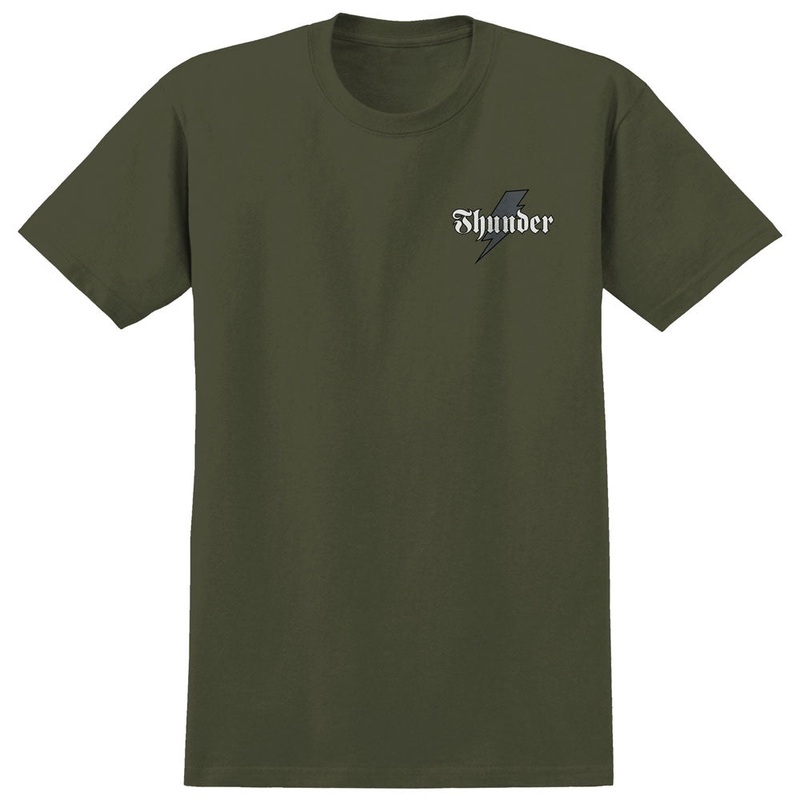 Bolt Script Olive Green Thunder Tee MD