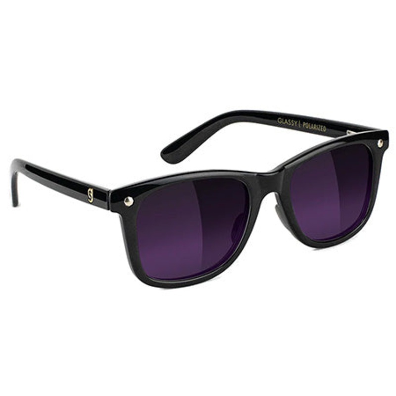 Glassy Sunglasses Mike Mo Premium Polarized Sunglasses Black/ Purple Smoke One size fits all