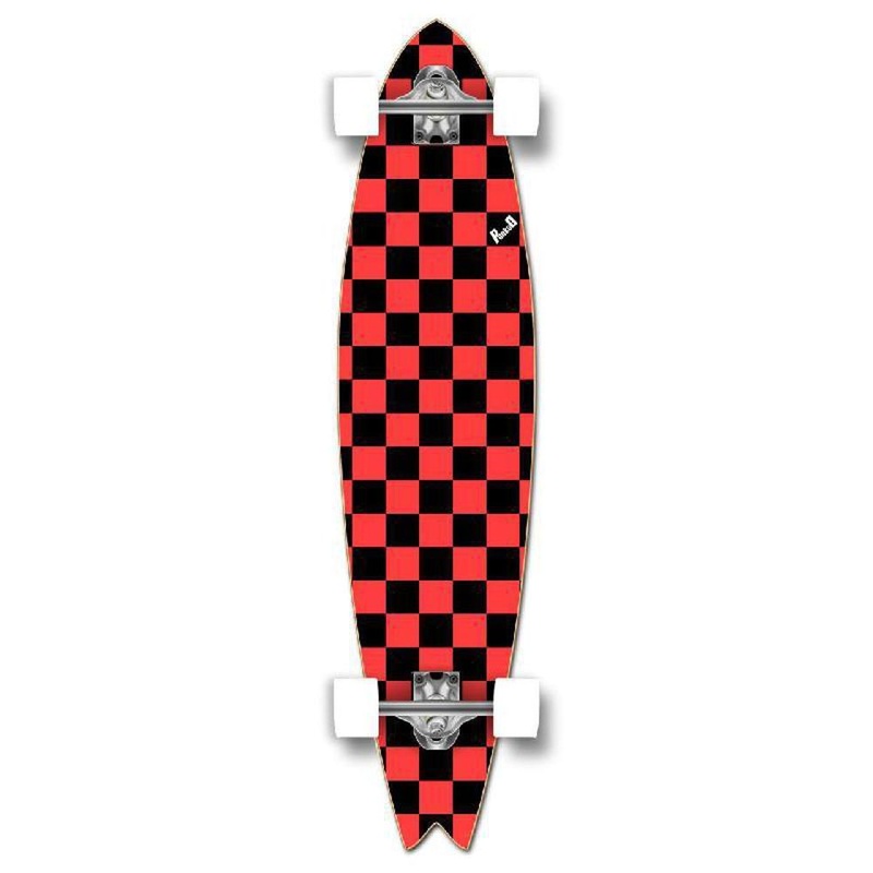 Punked Checkered Orange Fishtail 40″ Longboard Complete