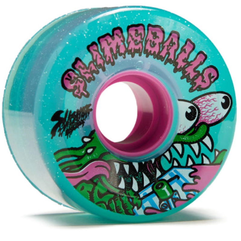 Santa Cruz OG Slime Balls Meek Skateboard Wheels Green Glitter 60MM 78A 60mm