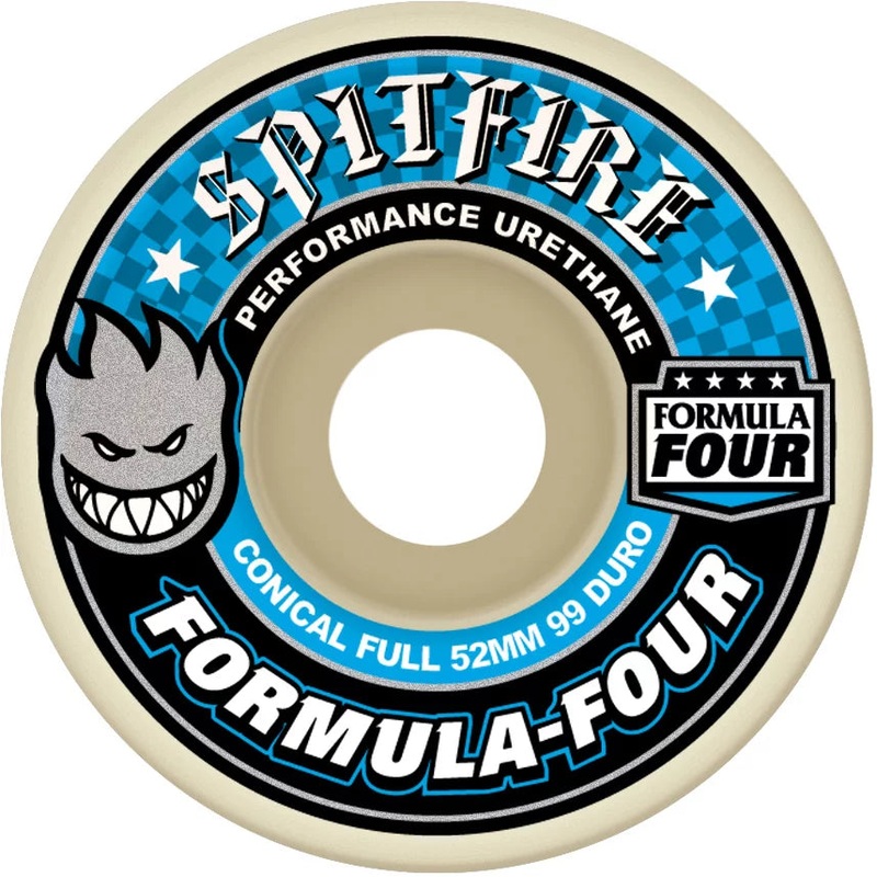 Spitfire Formula Four Conical Full 52mm 99a Skateboard Wheels 52mm Duro 99A Conical/Sidecut