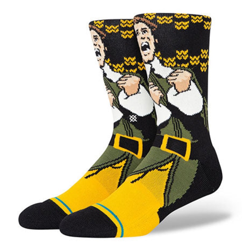 Stance Smilings My Favorite Crew Socks Black Large