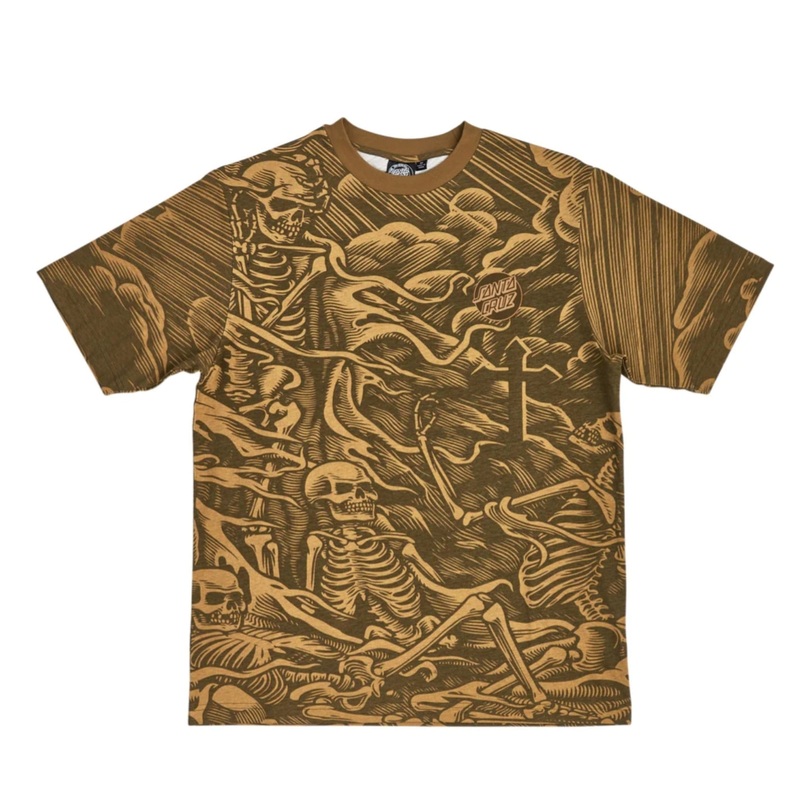 XL Santa Cruz O’Brien Purgatory All Over Print shirt – BRASS TAN