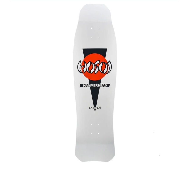 37″ LONG HOSOI Hammerhead Double Kick Skateboard Deck – WHITE