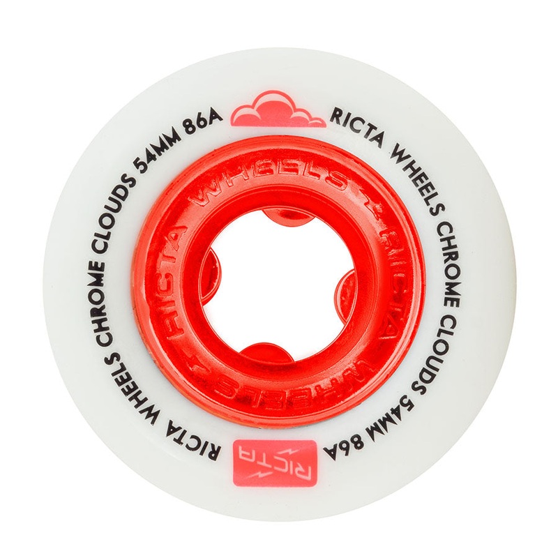 54mm Chrome Clouds Red 86a Ricta Skateboard Wheels Red 54mm