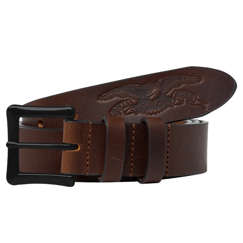 Anti-Hero Basic Eagle Leather Belt Brown/Black SM/MD 42″