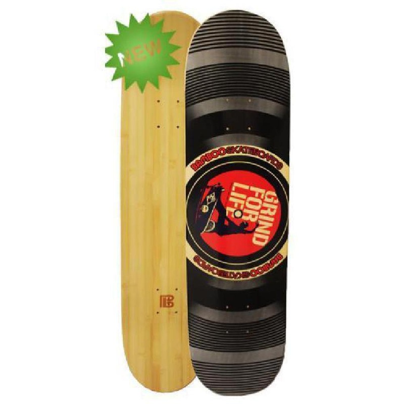 Bamboo Skateboard Grind For Life Vinyl From Bamboo Longboards Complete 8.5
