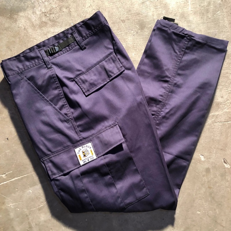 Block – Roots Logo Cargo Pants – Navy Blue Sm – 27″-31″